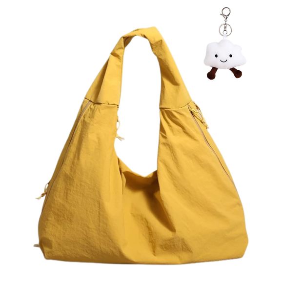 Tote Bag Slouchy Hobo Bag Nylon Handbag Solid Color Draped Shoulder :o) - Picture 1 of 9